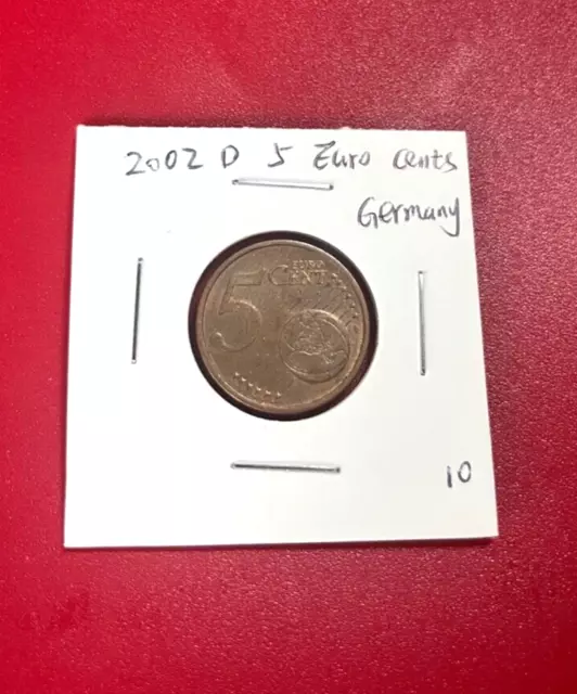 2002 D Eire 5 Euro Cent Deutschland Münze - Schöne Welt Münze