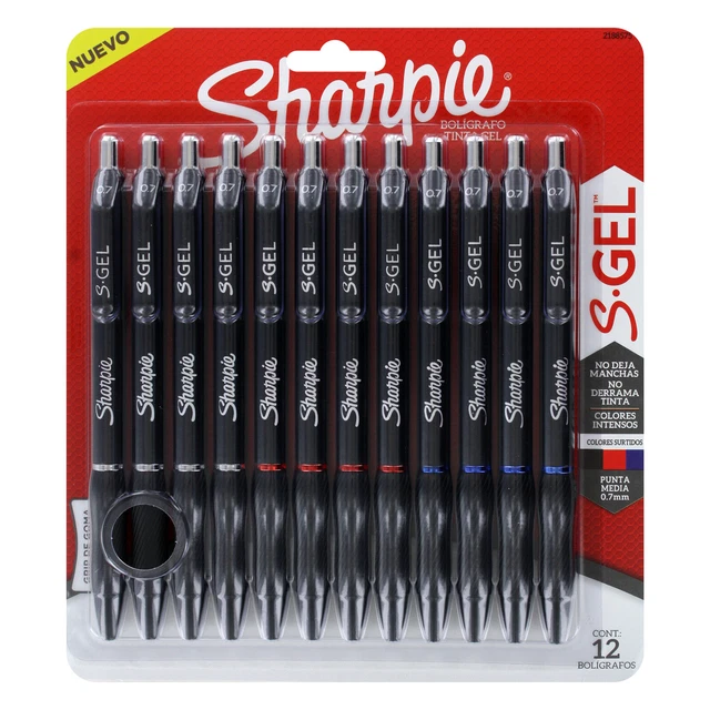 Sharpie S-Gel, Gel Pens, Medium Point (0.7mm), Blue Ink Gel Pen, 12 Count