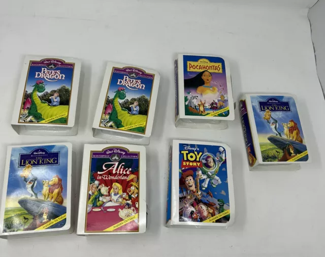 McDonald’s Lot of 7 Walt Disney Masterpiece Collection VHS Toy Figures 1996 Vtg