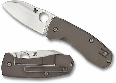 Spyderco Knife Techno 2 Titanium Frame Lock CTS-XHP Plain Edge C158TIP2