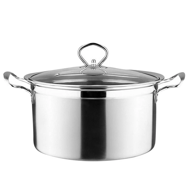 Cacerola de inducción con asas de vidrio tapa acero inoxidable cacerola cocina