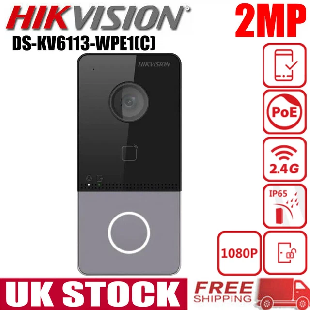 Hikvision DS-KV6113-WPE1(C) 2MP POE WiFi Video Intercom Villa Door Station UK