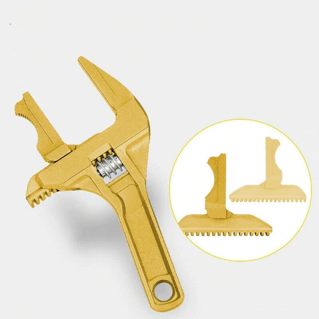 Multi-function Universal Wrench Large Opening Adjustable Bathroom Wrenches Gold