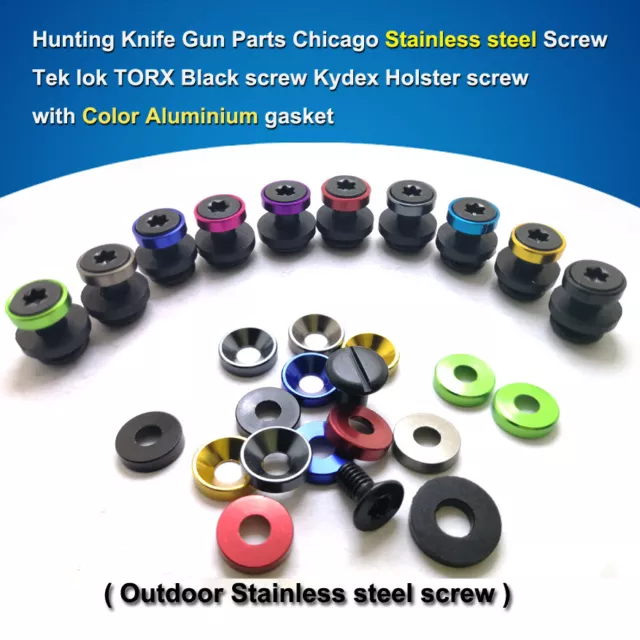 Tek Lok Stainless steel Screw Chicago black Screws Kydex Holster OWB belt screws