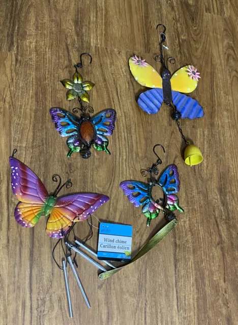 Mini Wind Chimes Butterfly Set Of 4 - NEW