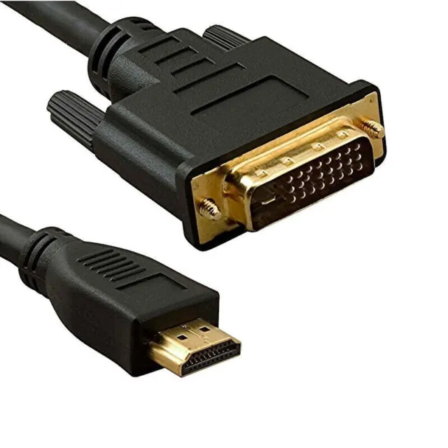 HDMI to DVI-D Monitor TV Adapter Cable Male/Male HD 1080p Gold 10FT