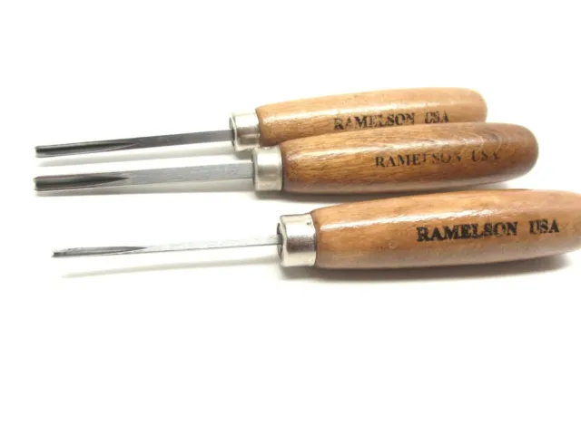 Ramelson Veiner Line V Schachbrett Holz Schnitzen Hand Meißel Werkzeuge 3-teilig Büchsenmacher 2