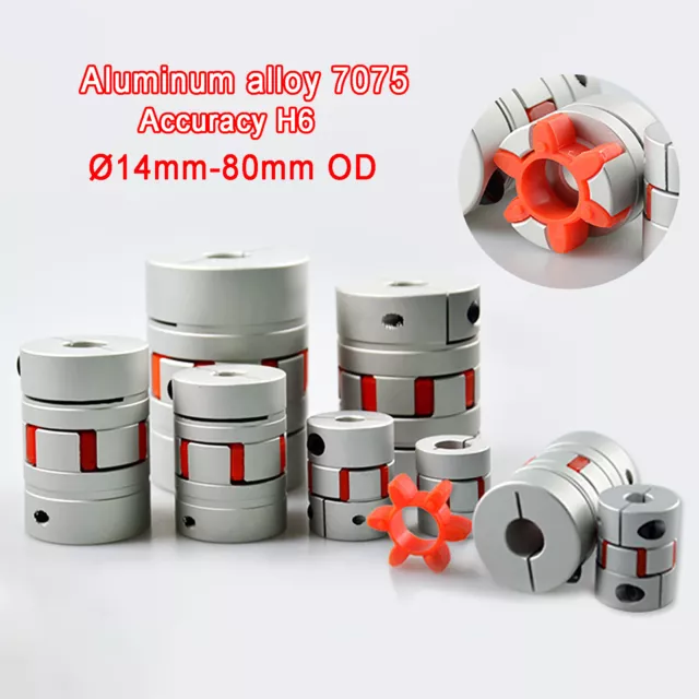 Aluminum CNC Shaft Coupler Flexible Plum Coupling Servo Motor All Bore Sizes