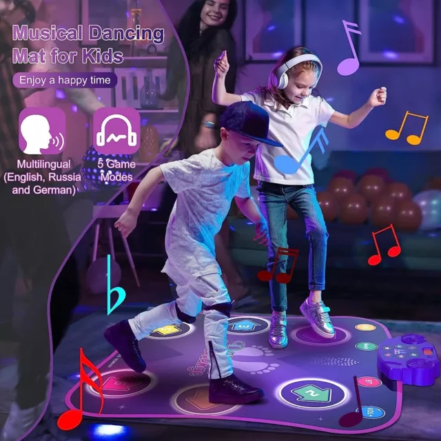 Kinder Tanzmatte Musikmatte LED Bluetooth Musik Tanzpad Elektronisch Tanzmatten 2