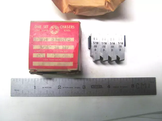 New Usa Made 7/16-28  Special Geometric Chasers For A 9/16 D Or Ds Die Head