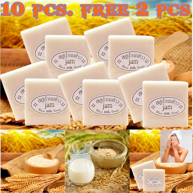 10X SOAP HERBAL RICE MILK JASMINE NATURAL COLLAGEN WHITENING FACE ACNE