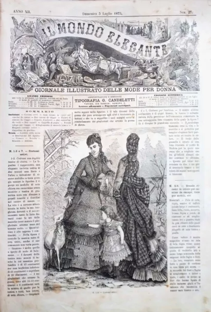 Il mondo elegante. Giornale illustrato delle mode per donna. AA.VV.. 1875-1876.