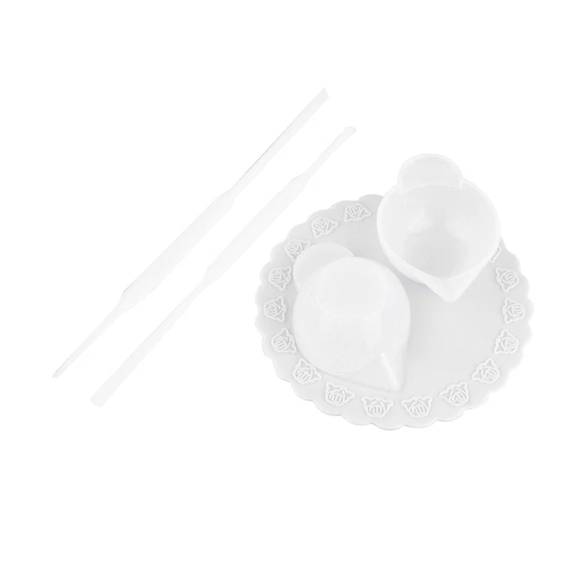 Set Bicchieri Misuratori In Silicone Per Resina | 600ml + 2x100ml Con Spatola E Accessori | Per Artigianato - Foto 2