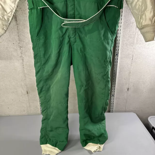 Vtg Speed Sport SCCA Racing Suit Coveralls White Green Angelo Lagonia 3