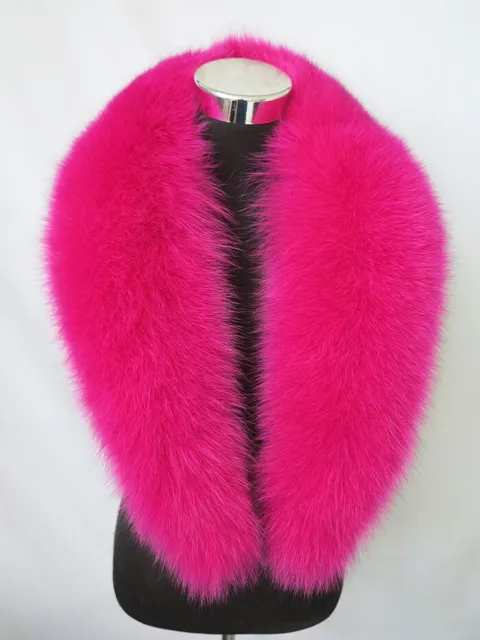 100% Real fox fur collar/neck wrap/ rose red women jacket collar/scarf 100*17 cm