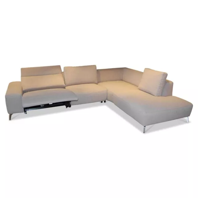 Rom Sofa Couch Ecksofa Romano Stoff 4 Grau Tesini Silver mit Relaxfunktion