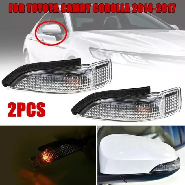 For Toyota Venza Corolla Smoked White/Amber Side Mirror Sequential Signal Lights