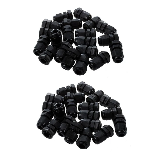 40pcs Black Plastic Waterproof Cable Entry ConnectorL1U7
