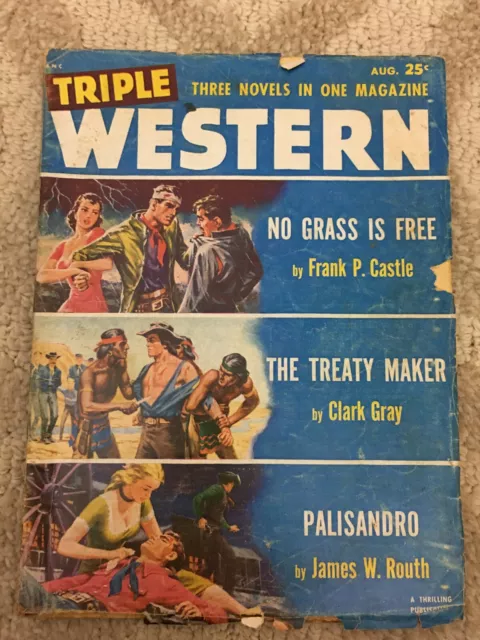 Vintage Triple Western Magazine Three Novels in One Magazine August 1952