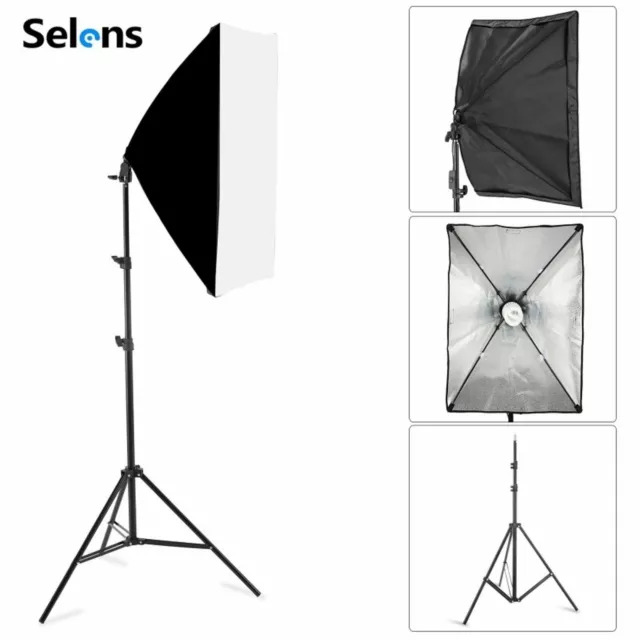 Softbox Lampadina Lampada E27 Lampadina Studio Fotografico 50x70 cm Kit Supporto Luce 2 m