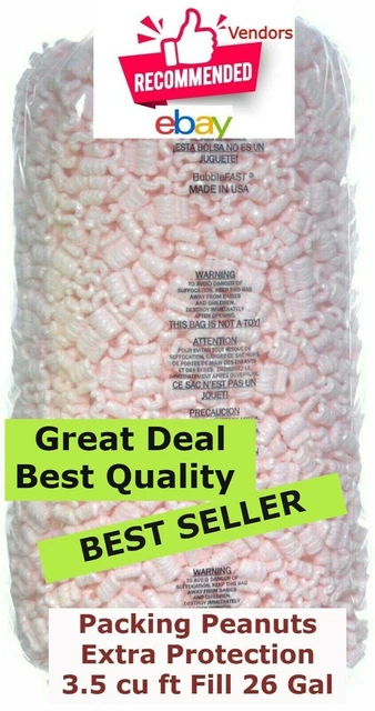 Packing Peanuts 14 Cu Ft Lot [(4) 3.5 Cu Ft Bags] Pink anti Static