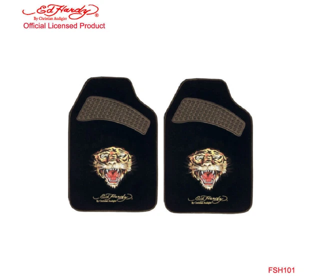 New Ed Hardy By Christian Audigier Tiger 2 Front Car Truck Carpet Floor Mats