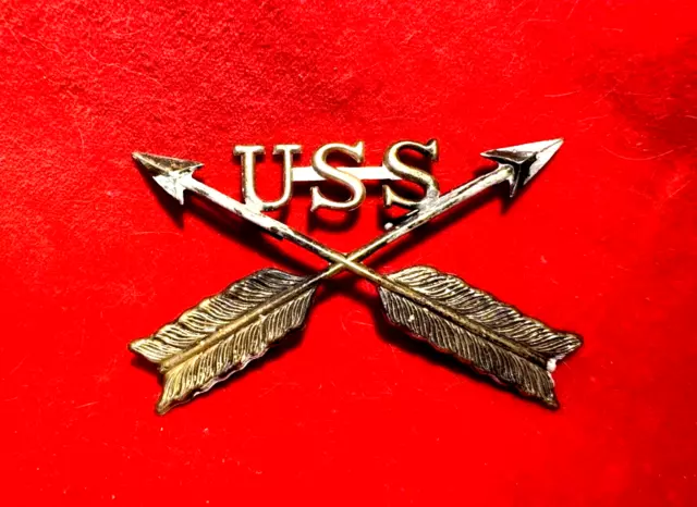 Rare Indian Wars Era " Uss " United States Scouts Hat Insignia