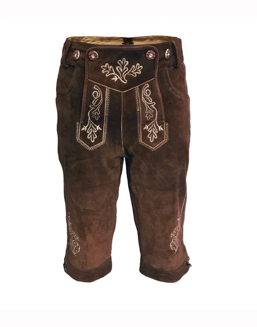 Lederhosen Leather Mens German Bundhosen Oktoberfest Beerfest Uk 32"