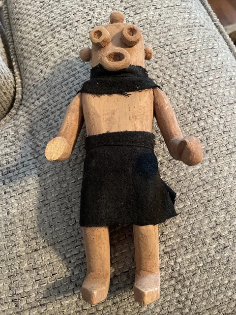 Muñeca Kachina de colección Koyemsi cabeza de barro rojo maíz ecots