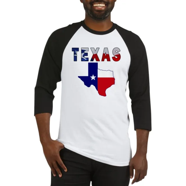 CafePress Flag Map With Texas Baseball Jersey Baseball Tee (845149948)