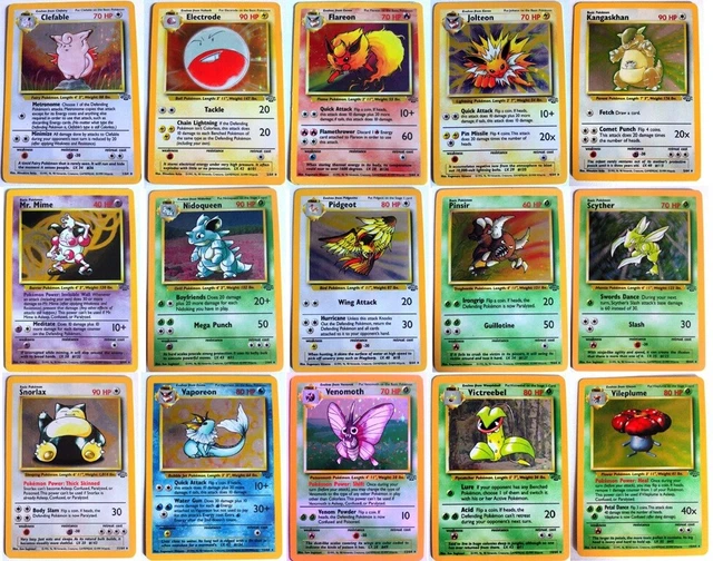 Pokemon Official Trading Cards Holo Rare JUNGLE SET Wizards of the Coast WOTC 64