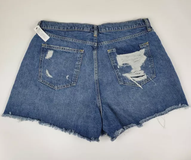 Arizona High Rise Denim Shorts Distressed Juniors Size 19 Plus  Blue Women's 2