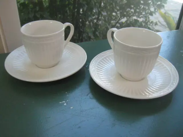 Set of 2 Mikasa Italian Countryside White cup - saucer sets  pattern # DD900