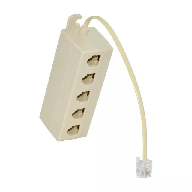USA telephone 1-in-5-out Outlet 6P4C RJ11 RJ12 Phone Modular Jack Splitter