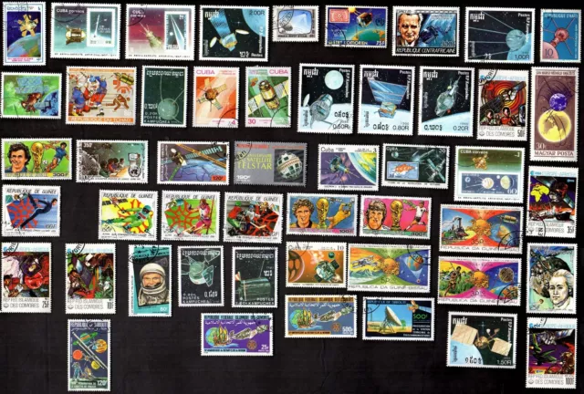 50 All Different Satellites (Space)  On  Stamps