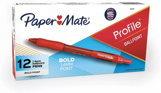 Paper Mate 89467 Profile Retractable Ballpoint Pens / Red #89467