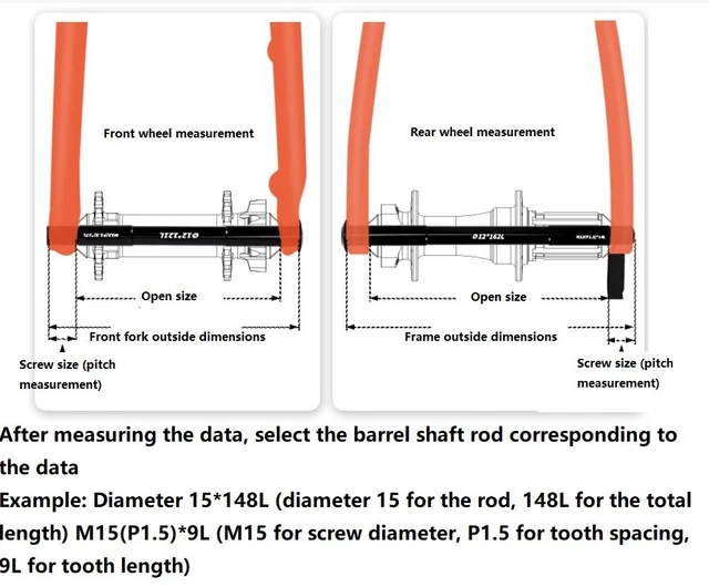 Thru Axle Mtb Fork Measurements MTB Fork Thread Pitch Front Rear