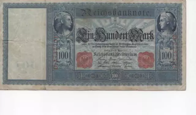 6x Reichsbanknote 100 Mark 21.April 1910 Banknote Kaiserreich Geldschein ( 488 ) 2