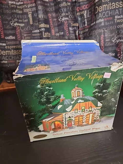 Heartland Valley Christmas Village Blacksmith  Porcelain Lighted House No Cord