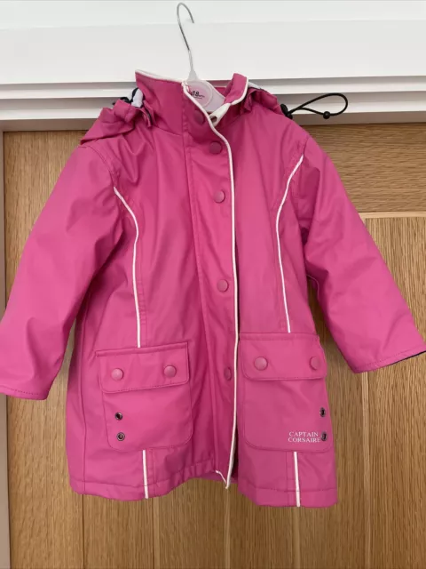 Gorgeous Girls Pink Captain Corsaire Waterproof/rain Coat Age 18 Months