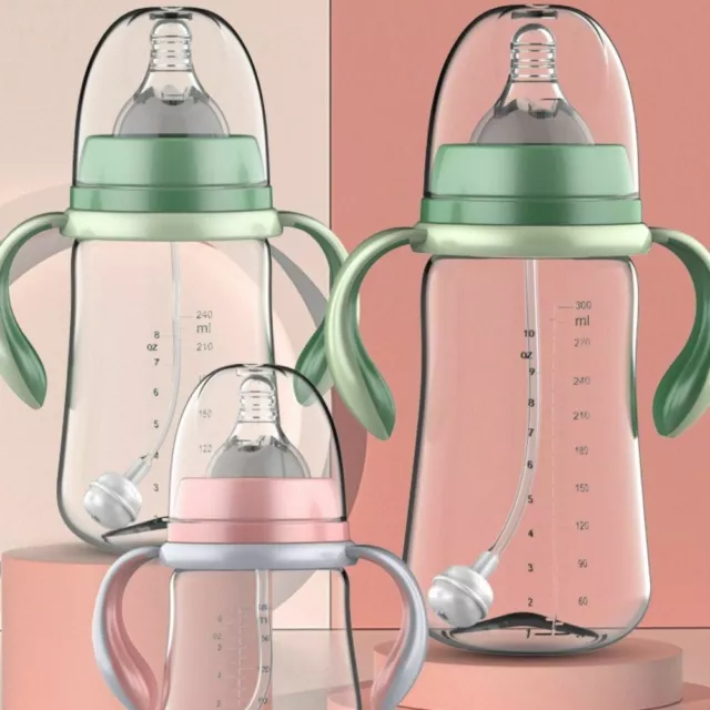 Baby Infant PP Milk Feeding Bottle With Non·Slip Handle Water Bottle Wide Mouth