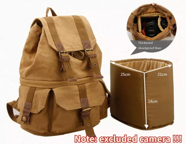 Camera Shoulder Backpack SLR Lens Storage Case Bag Outdoor Travel DSLR Rucksack