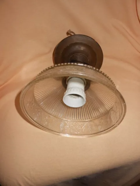 kleine orginale Jugendstildeckenlampe Flurlampe Decken-Lampe Messing antik rar