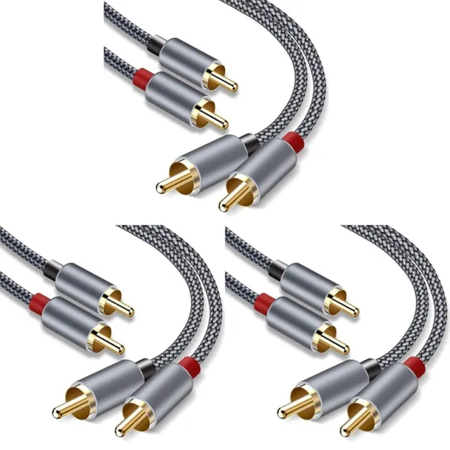 3Xd Gold-Plated] 2RCA Male to 2RCA Male Stereo Audio Cable for Home Theater C6U1