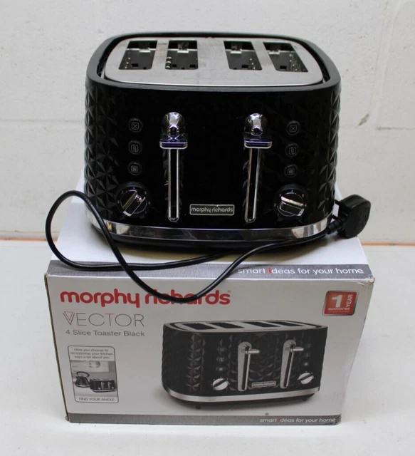 MORPHY RICHARDS VECTOR 4 Slice Toaster 248131 Black Four Slice Toaster