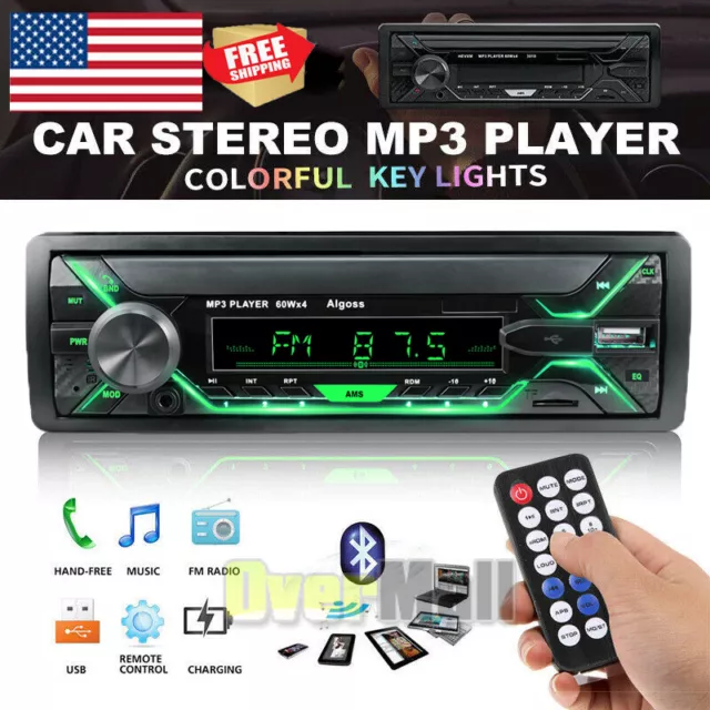 Single 1Din Audio Stereo Car No DVD/CD MP3 Player USB/AUX/SD FM BT In-dash Radio