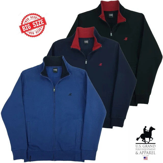 Felpa Uomo Aperta con Cerniera Tasche Zip Invernale Taglie Forti 3XL 4XL 5XL 6XL