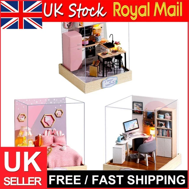 DIY DOLL HOUSE Wooden Miniature Dollhouse Furniture Kit Educational Toy