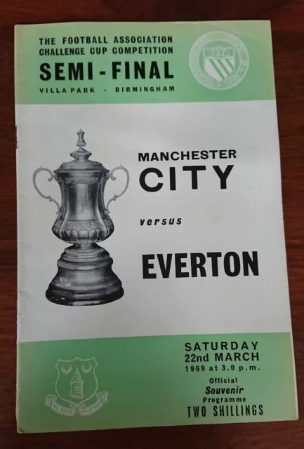 Manchester City Vs Everton 1969 FA Cup Semi Final Football Programme