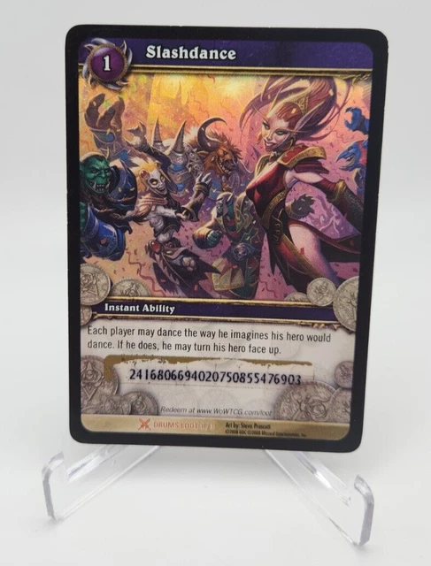 World of Warcraft - Slashdance Loot Card - WOW TCG - Drums - 1/3 - USED